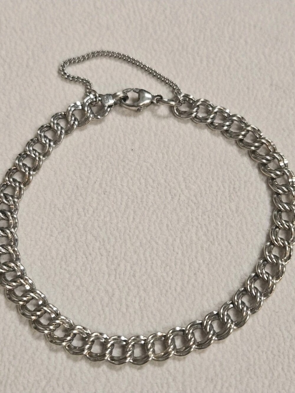 James Avery Sterling Silver 925 Double Curb Link Charm Bracelet 8"